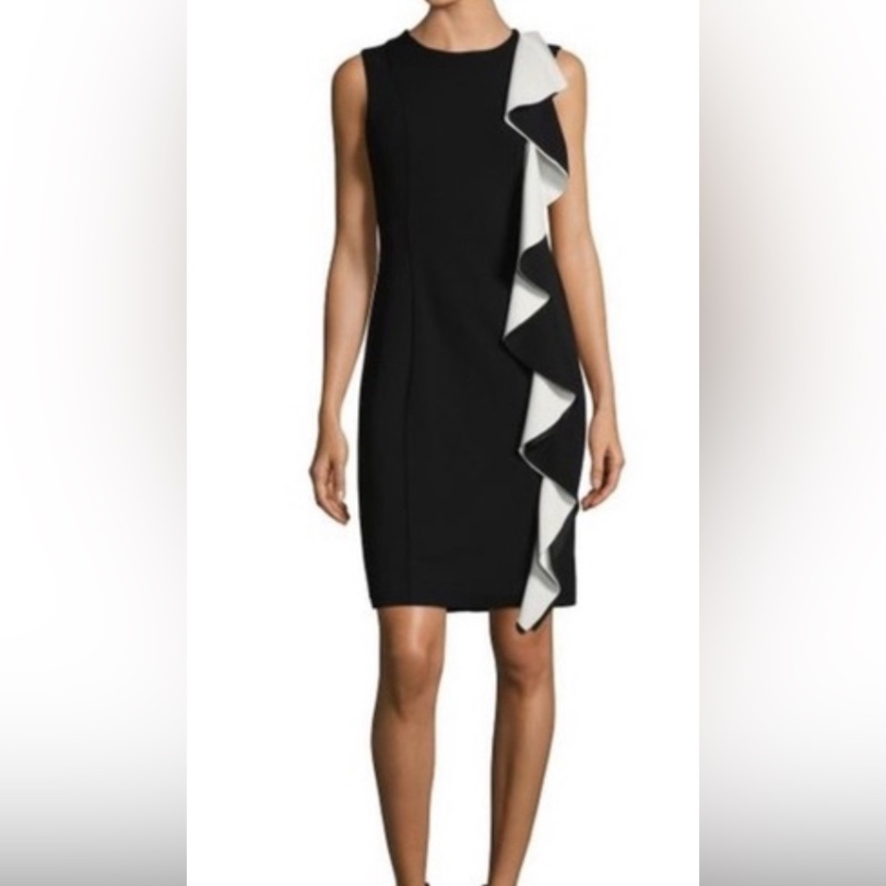 Karl Lagerfeld Black and White Ruffle Dress